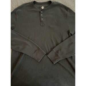 Timberland Men's Long Sleeve Waffle Knit Thermal Shirt XLT Tall Dark gray